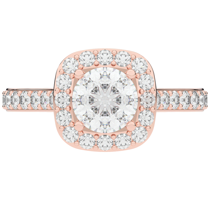 2.25CT.TW ROUND LAB DIAMOND HALO ENGAGEMENT RING - Nazarelle