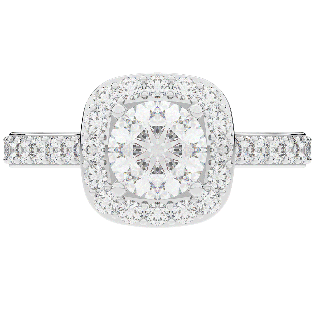 2.25CT.TW ROUND LAB DIAMOND HALO ENGAGEMENT RING - Nazarelle