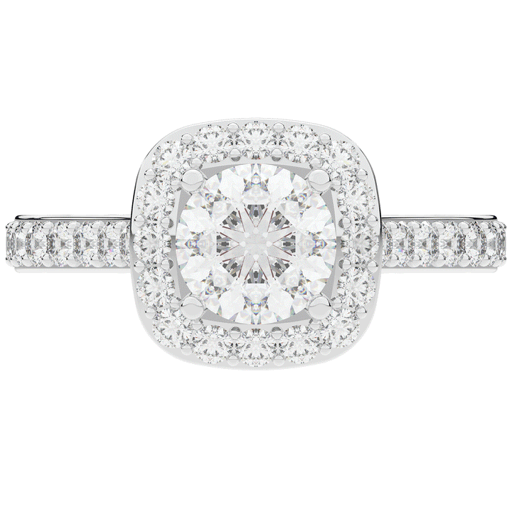 2.25CT.TW ROUND LAB DIAMOND HALO ENGAGEMENT RING - Nazarelle