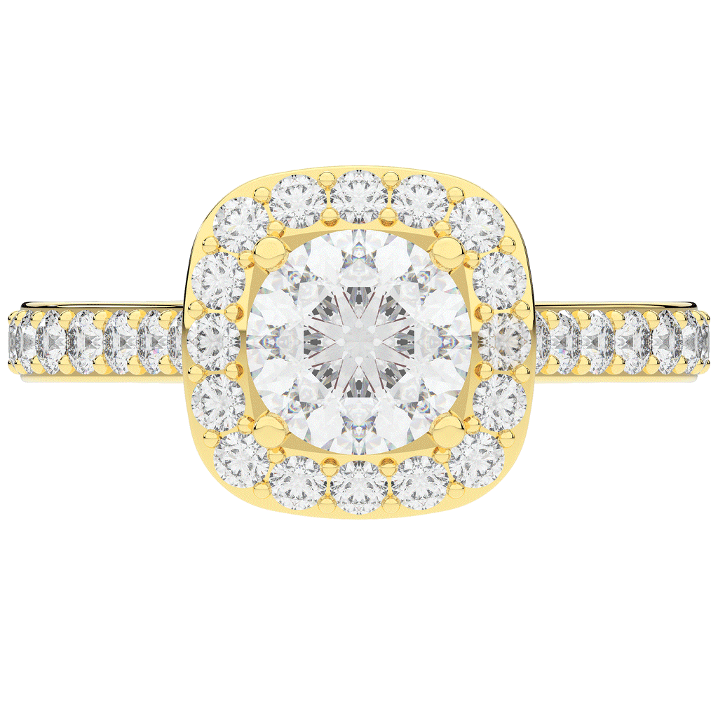 2.25CT.TW ROUND LAB DIAMOND HALO ENGAGEMENT RING - Nazarelle