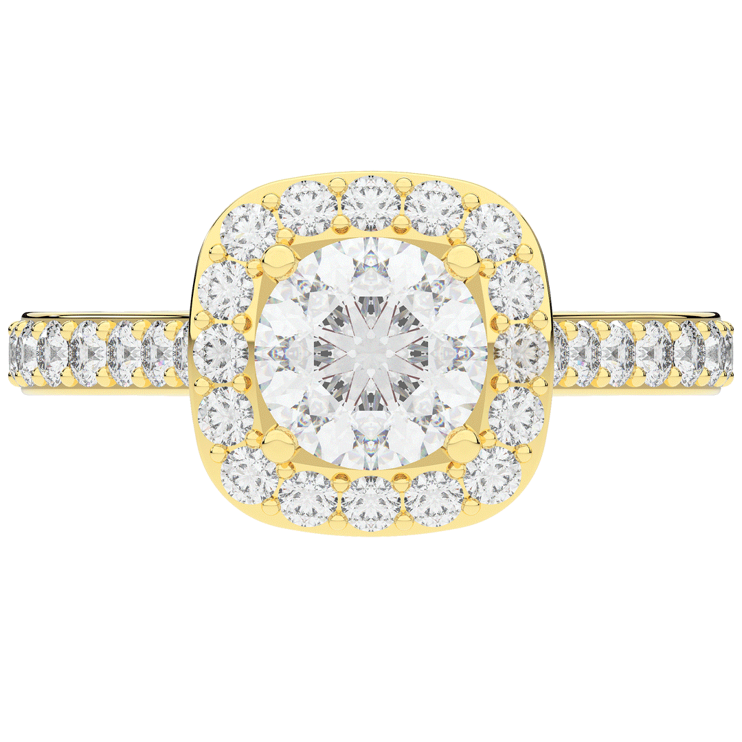 2.25CT.TW ROUND LAB DIAMOND HALO ENGAGEMENT RING - Nazarelle