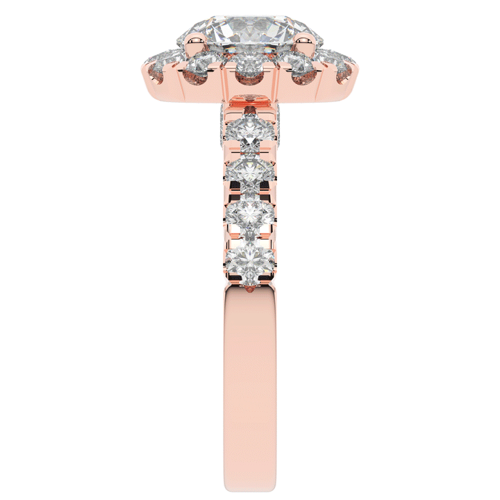 3.50CT.TW ROUND LAB DIAMOND HALO ENGAGEMENT RING - Nazarelle