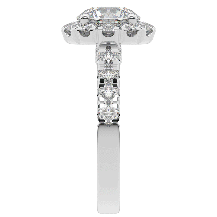 3.50CT.TW ROUND LAB DIAMOND HALO ENGAGEMENT RING - Nazarelle