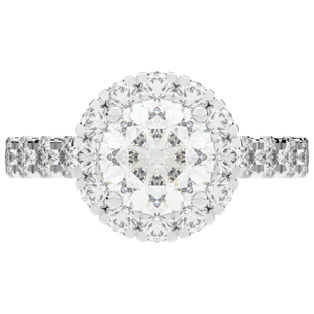 3.50CT.TW ROUND LAB DIAMOND HALO ENGAGEMENT RING - Nazarelle