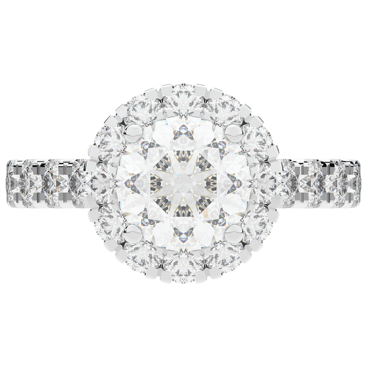 3.50CT.TW ROUND LAB DIAMOND HALO ENGAGEMENT RING - Nazarelle