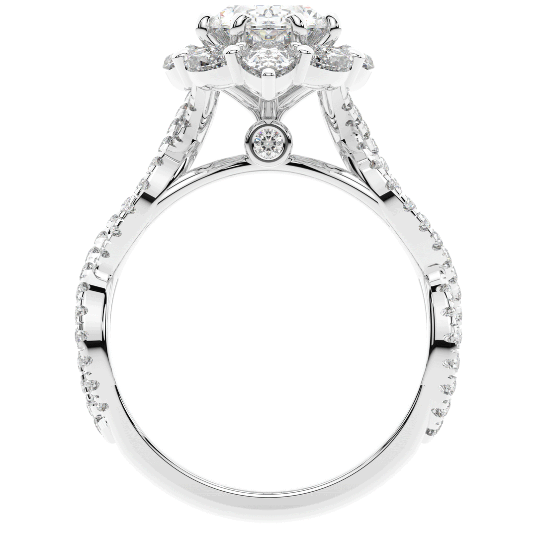 3.00CT.TW OVAL LAB DIAMOND HALO ENGAGEMENT RING - Nazarelle