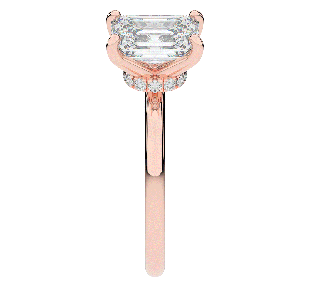 2.05CT.TW EMERALD CUT LAB DIAMOND SOLITAIRE ENGAGEMENT RING - Nazarelle