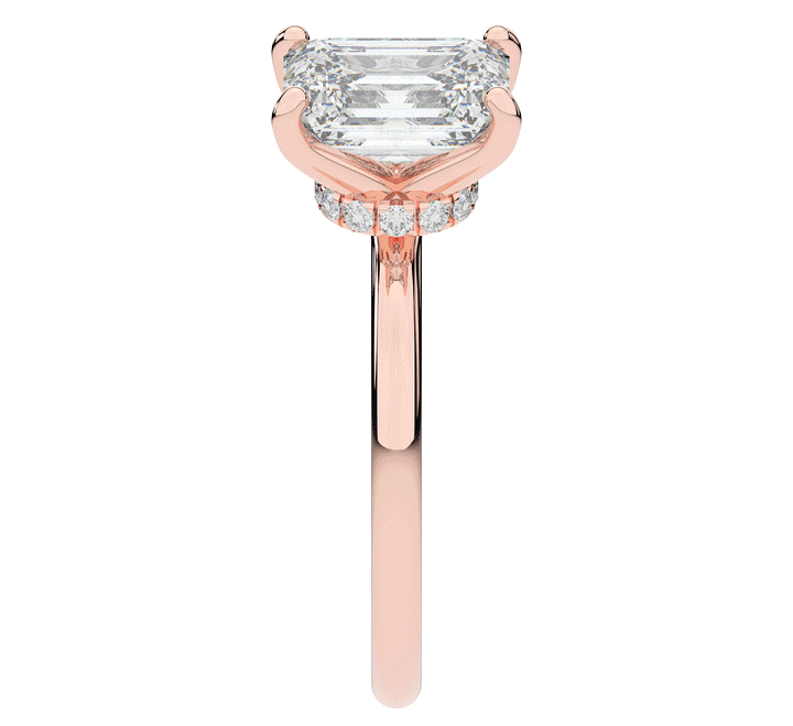 2.05CT.TW EMERALD CUT LAB DIAMOND SOLITAIRE ENGAGEMENT RING - Nazarelle