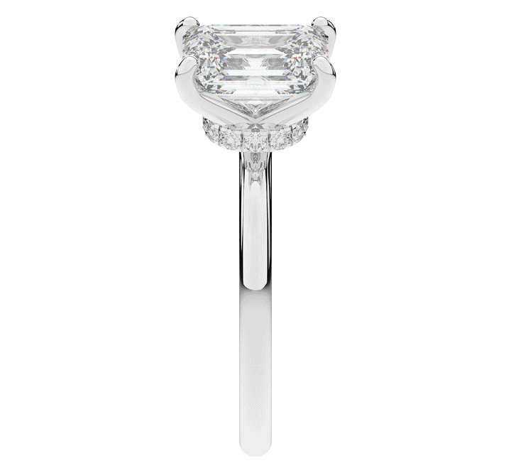 2.05CT.TW EMERALD CUT LAB DIAMOND SOLITAIRE ENGAGEMENT RING - Nazarelle