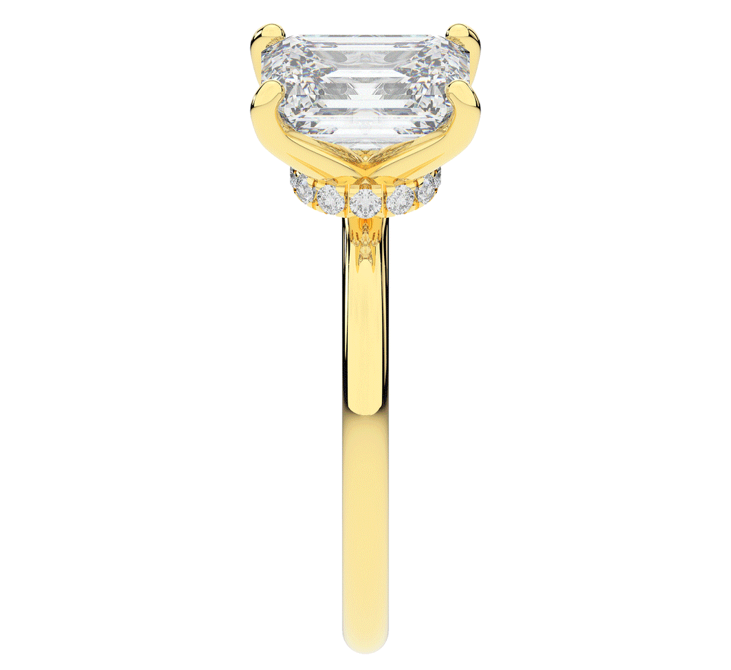 2.05CT.TW EMERALD CUT LAB DIAMOND SOLITAIRE ENGAGEMENT RING - Nazarelle