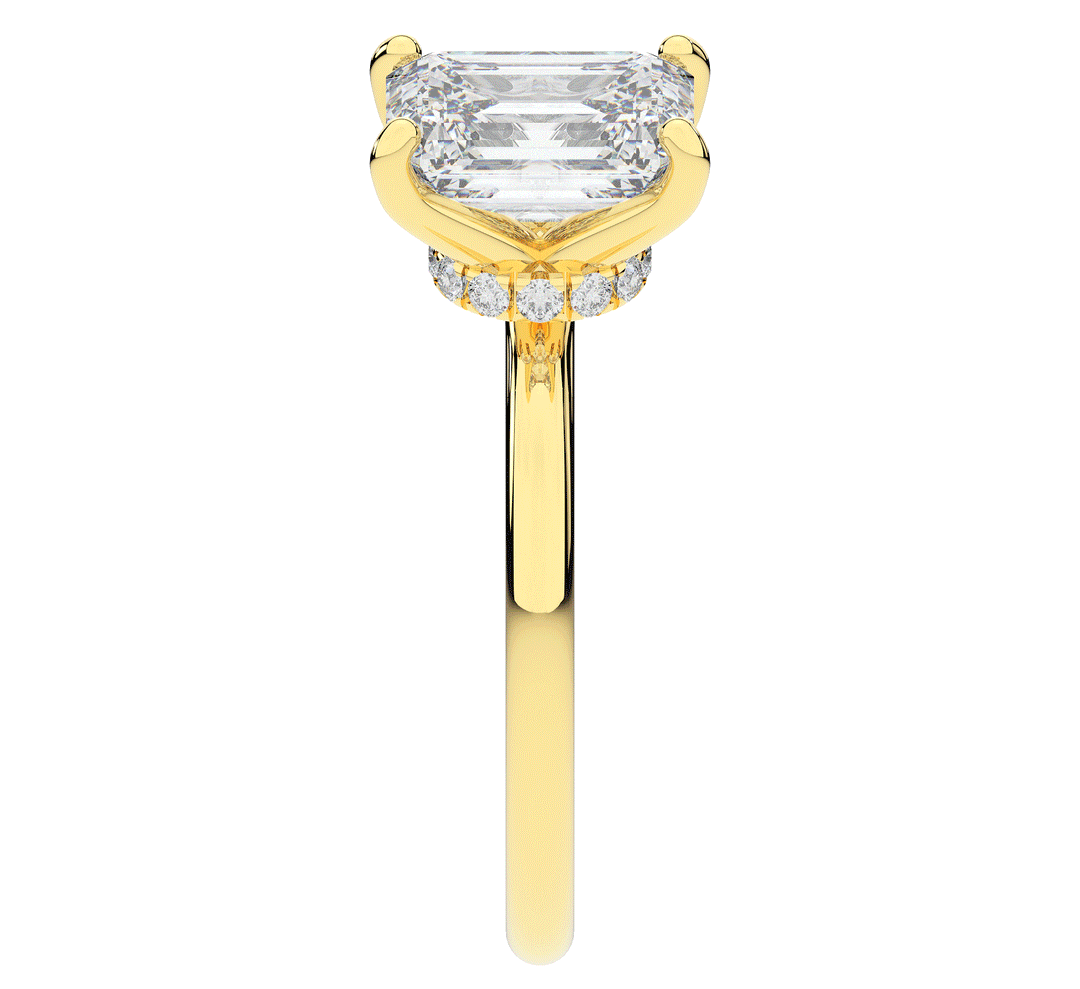 2.05CT.TW EMERALD CUT LAB DIAMOND SOLITAIRE ENGAGEMENT RING - Nazarelle