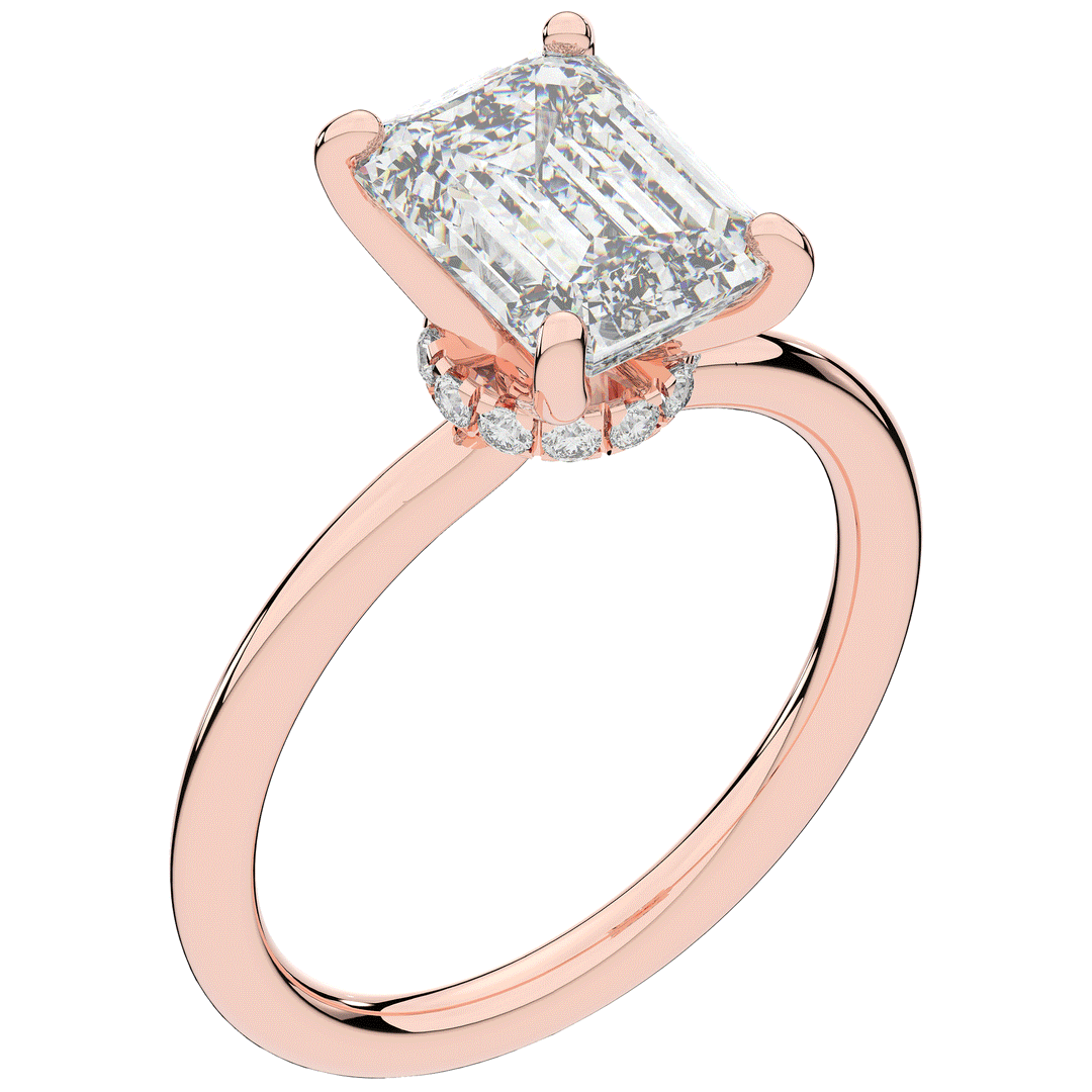 2.05CT.TW EMERALD CUT LAB DIAMOND SOLITAIRE ENGAGEMENT RING - Nazarelle