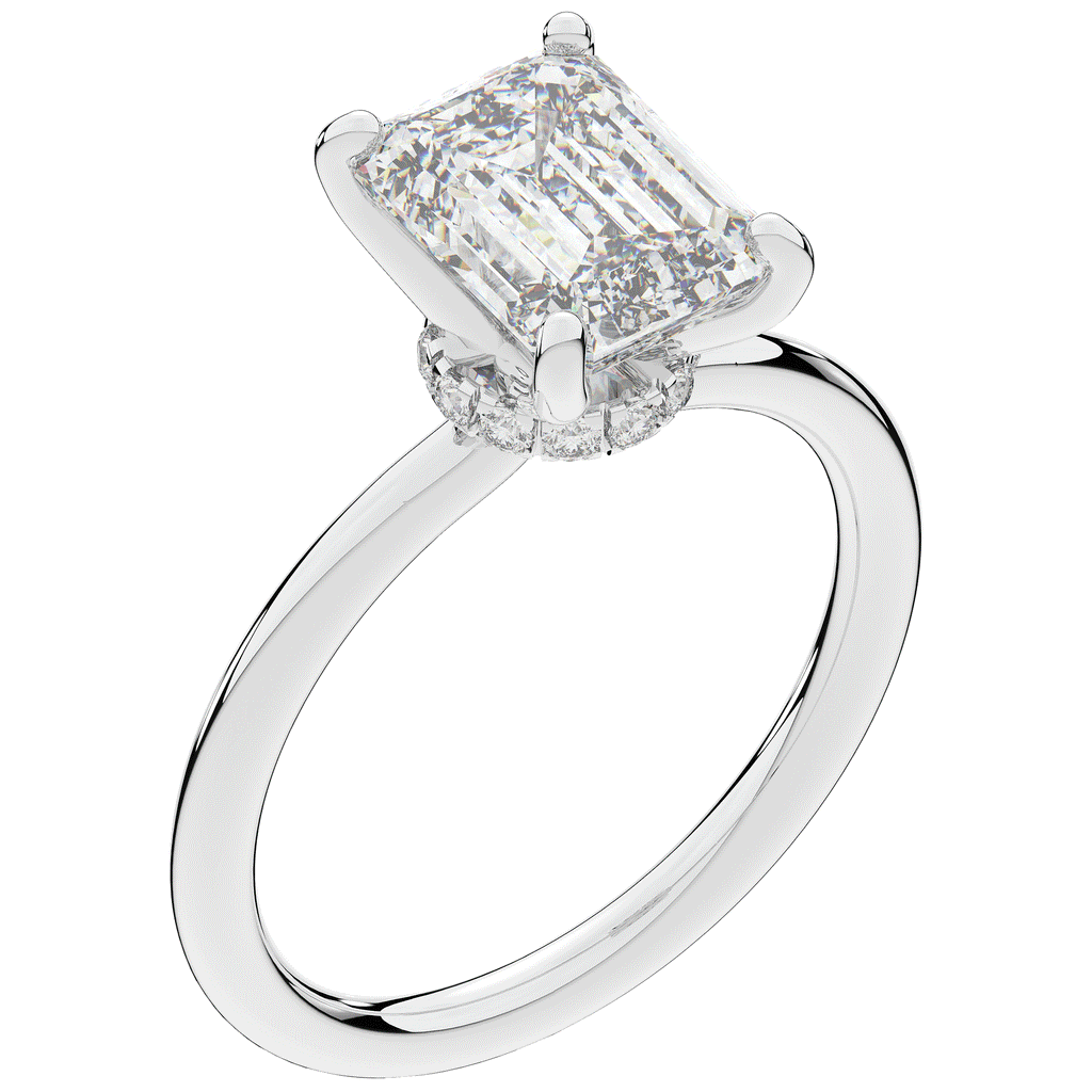 2.05CT.TW EMERALD CUT LAB DIAMOND SOLITAIRE ENGAGEMENT RING - Nazarelle