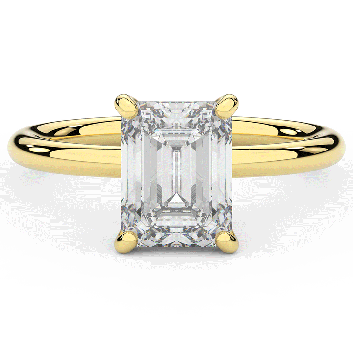 2.05CT.TW EMERALD CUT LAB DIAMOND SOLITAIRE ENGAGEMENT RING - Nazarelle