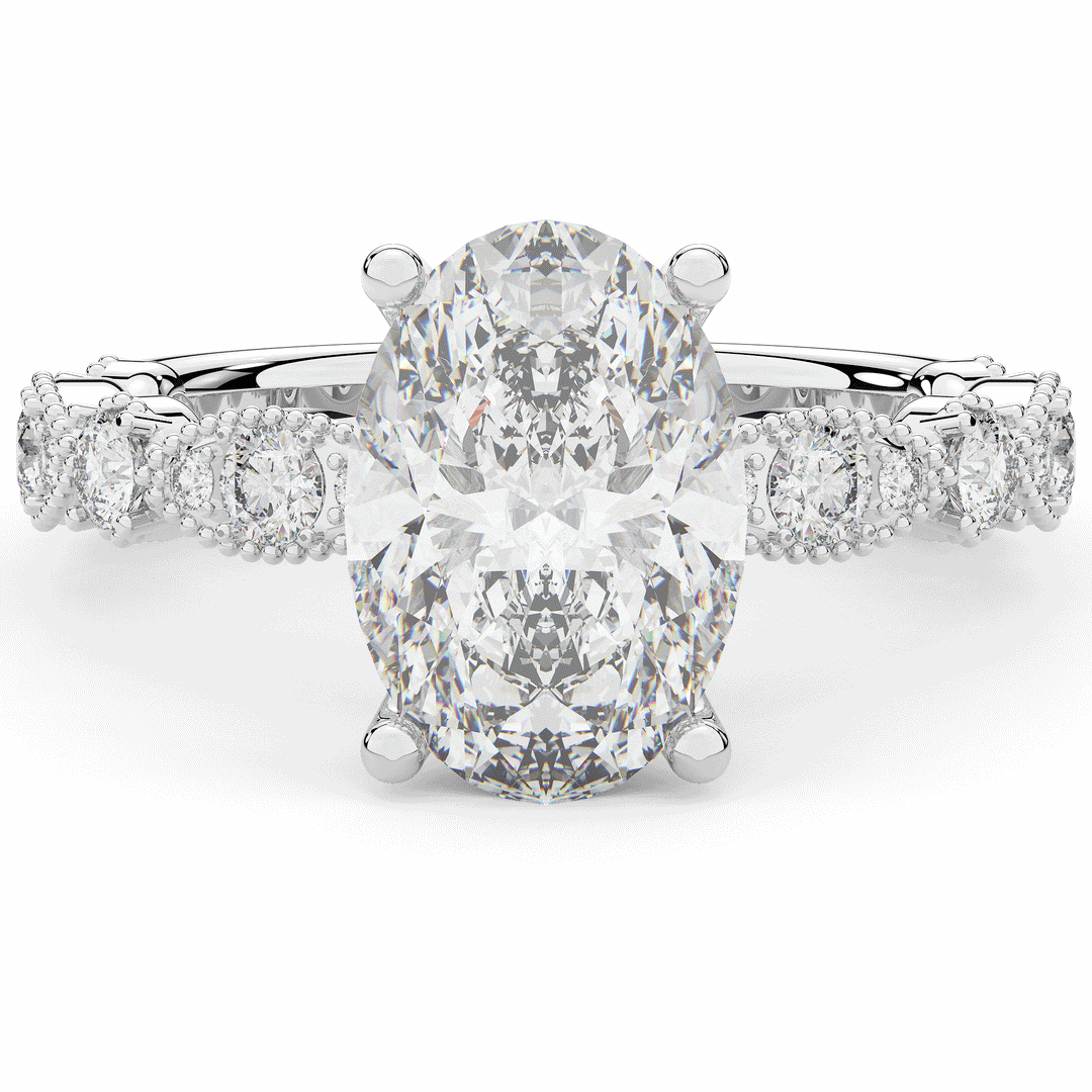 3.50CT.TW OVAL LAB DIAMOND SOLITAIRE ENGAGEMENT RING - Nazarelle