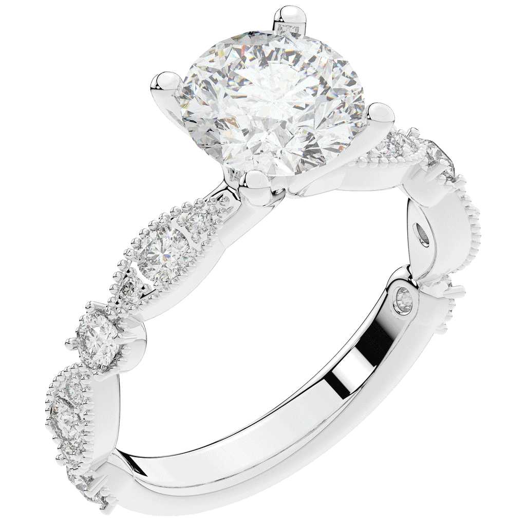 2.50CT.TW ROUND LAB DIAMOND SOLITAIRE ENGAGEMENT RING - Nazarelle