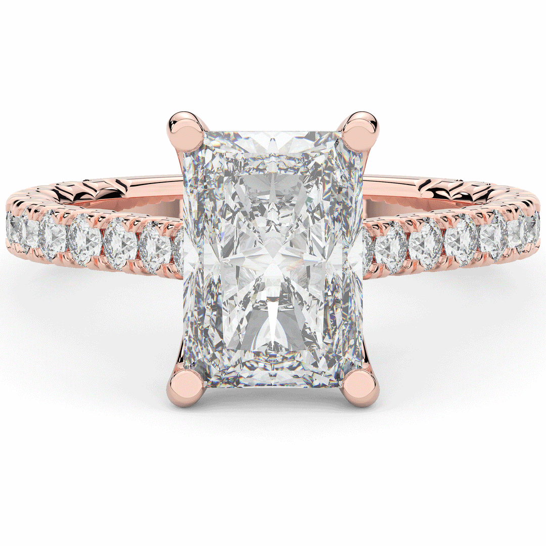 4.25CT.TW RADIANT LAB DIAMOND SOLITAIRE ENGAGEMENT RING - Nazarelle