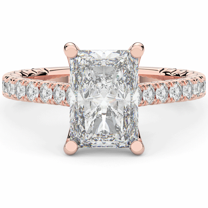 4.25CT.TW RADIANT LAB DIAMOND SOLITAIRE ENGAGEMENT RING - Nazarelle