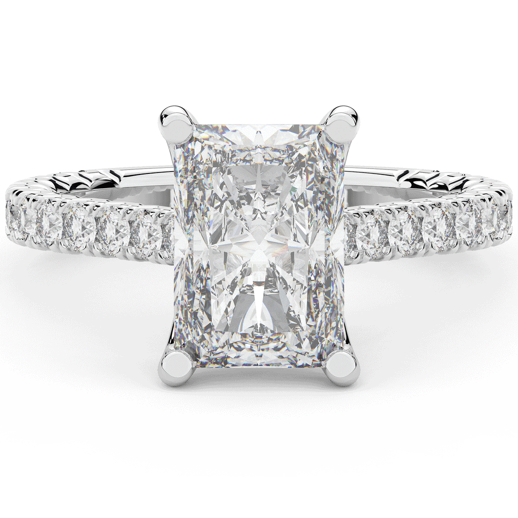 4.25CT.TW RADIANT LAB DIAMOND SOLITAIRE ENGAGEMENT RING - Nazarelle