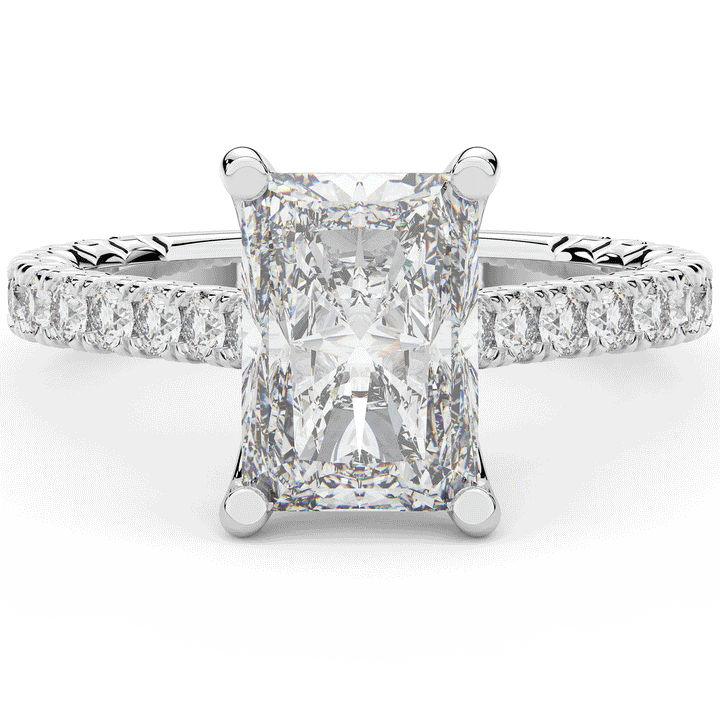 4.25CT.TW RADIANT LAB DIAMOND SOLITAIRE ENGAGEMENT RING - Nazarelle