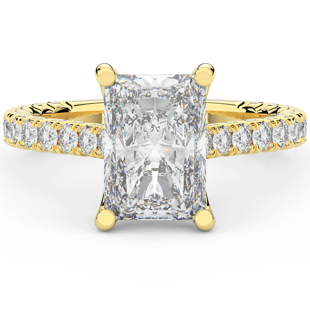 4.25CT.TW RADIANT LAB DIAMOND SOLITAIRE ENGAGEMENT RING - Nazarelle