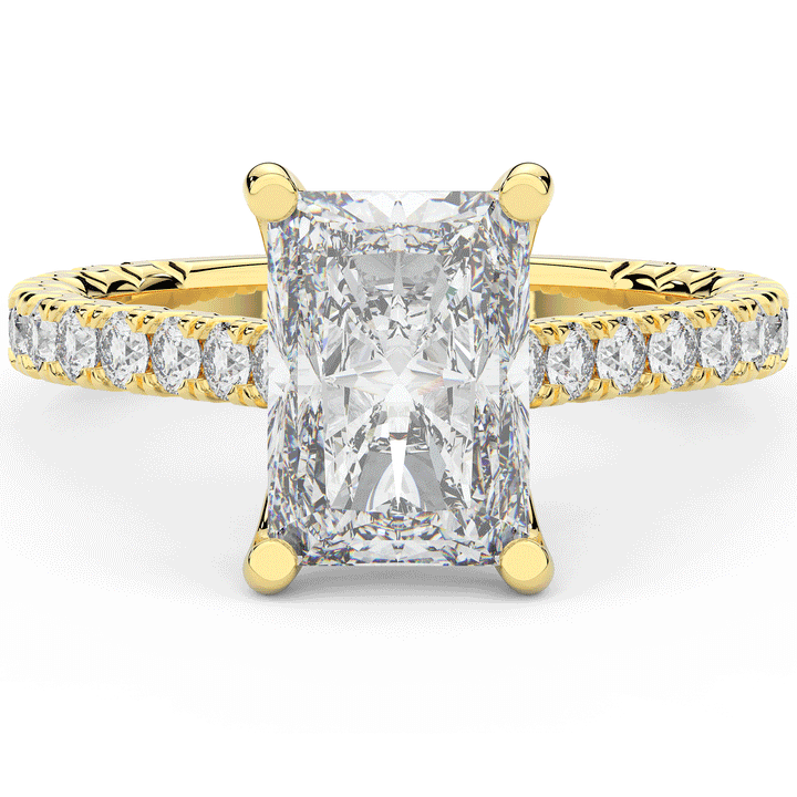 4.25CT.TW RADIANT LAB DIAMOND SOLITAIRE ENGAGEMENT RING - Nazarelle