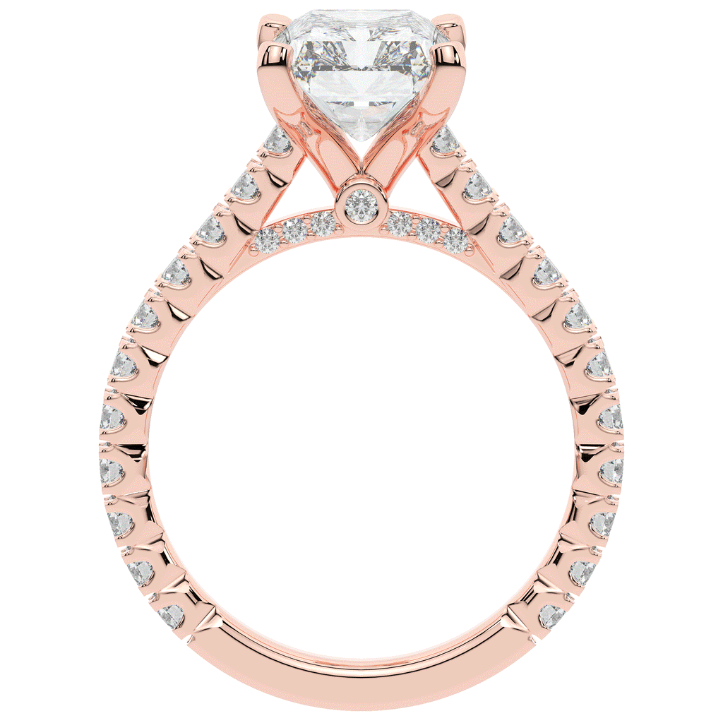 4.25CT.TW RADIANT LAB DIAMOND SOLITAIRE ENGAGEMENT RING - Nazarelle