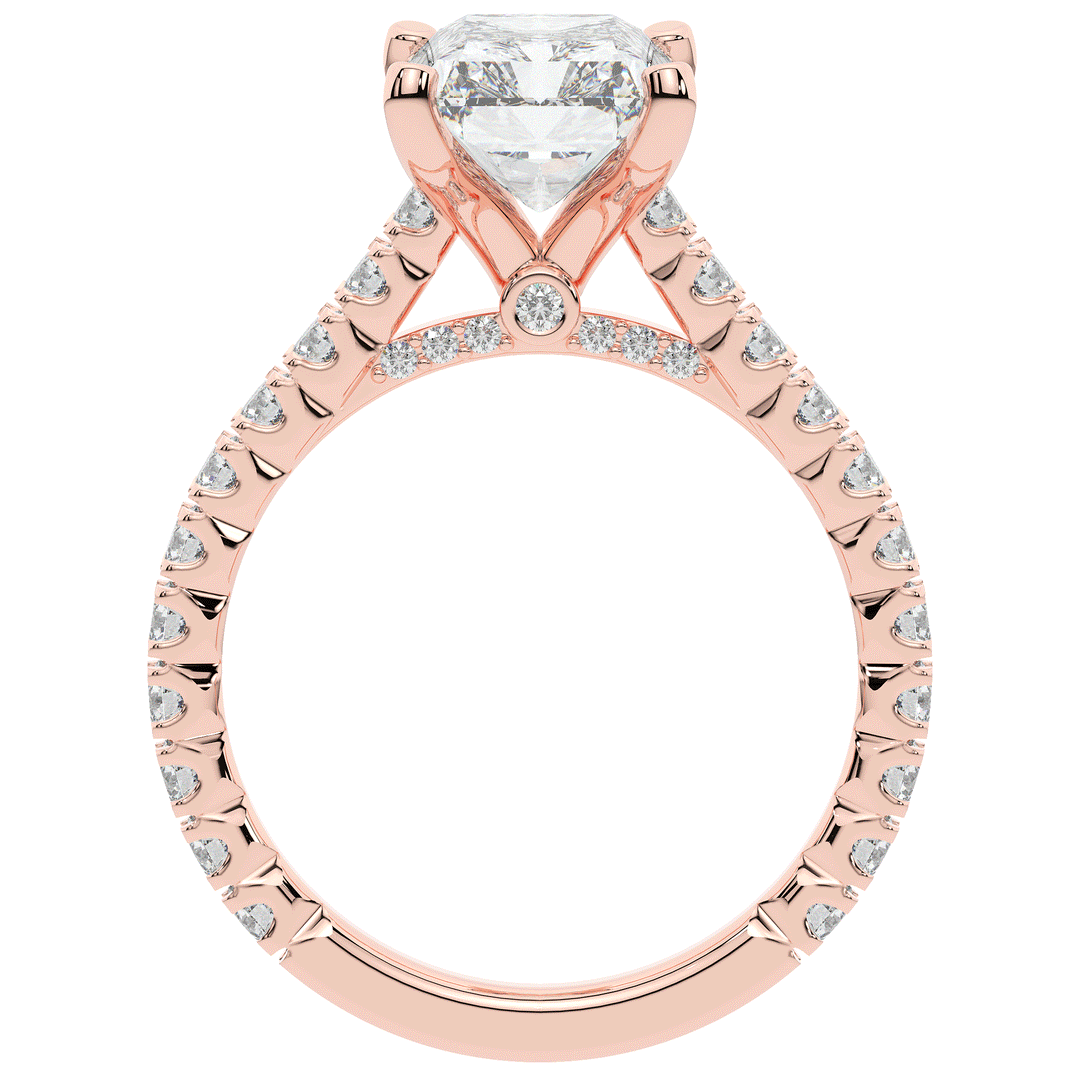 4.25CT.TW RADIANT LAB DIAMOND SOLITAIRE ENGAGEMENT RING - Nazarelle