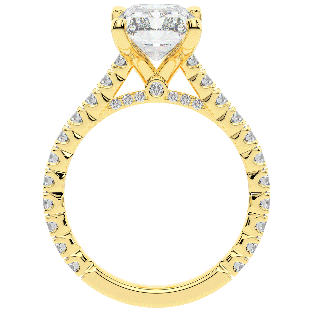 4.25CT.TW RADIANT LAB DIAMOND SOLITAIRE ENGAGEMENT RING - Nazarelle