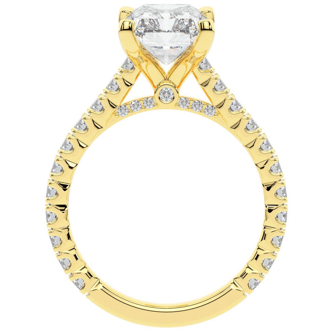 4.25CT.TW RADIANT LAB DIAMOND SOLITAIRE ENGAGEMENT RING - Nazarelle