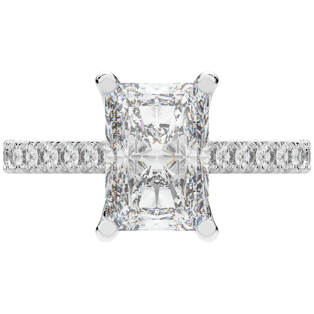 4.25CT.TW RADIANT LAB DIAMOND SOLITAIRE ENGAGEMENT RING - Nazarelle