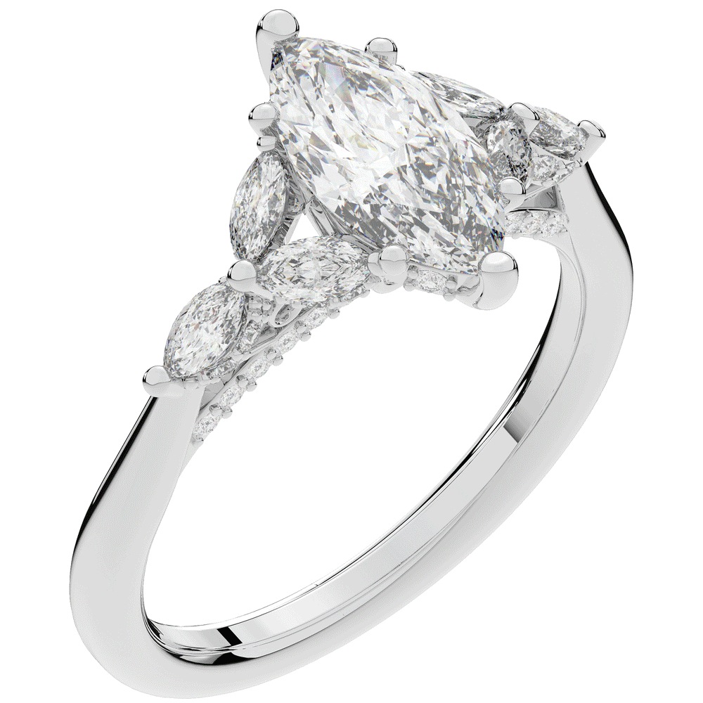 1.50CT.TW MARQUISE LAB DIAMOND ENGAGEMENT RING - Nazarelle