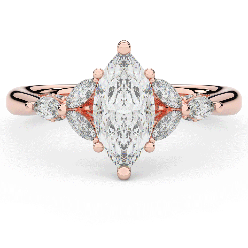 1.50CT.TW MARQUISE LAB DIAMOND ENGAGEMENT RING - Nazarelle