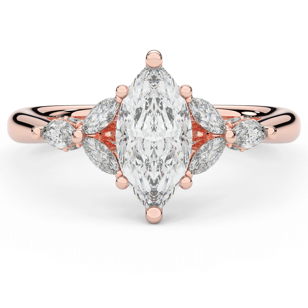 1.50CT.TW MARQUISE LAB DIAMOND ENGAGEMENT RING - Nazarelle