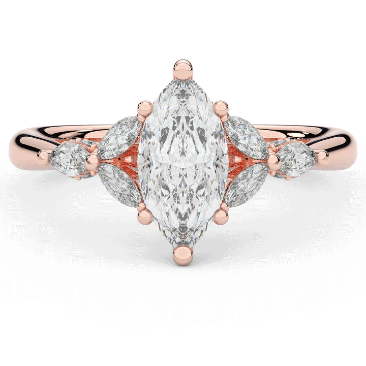 1.50CT.TW MARQUISE LAB DIAMOND ENGAGEMENT RING - Nazarelle