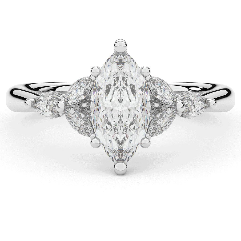 1.50CT.TW MARQUISE LAB DIAMOND ENGAGEMENT RING - Nazarelle