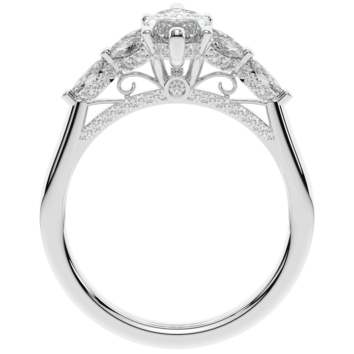 1.50CT.TW MARQUISE LAB DIAMOND ENGAGEMENT RING - Nazarelle