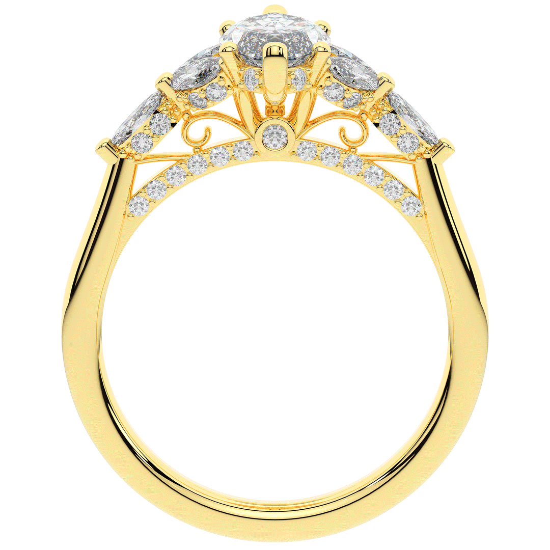 1.50CT.TW MARQUISE LAB DIAMOND ENGAGEMENT RING - Nazarelle