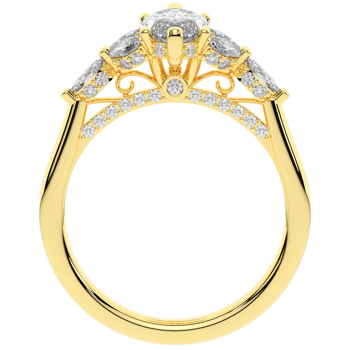 1.50CT.TW MARQUISE LAB DIAMOND ENGAGEMENT RING - Nazarelle