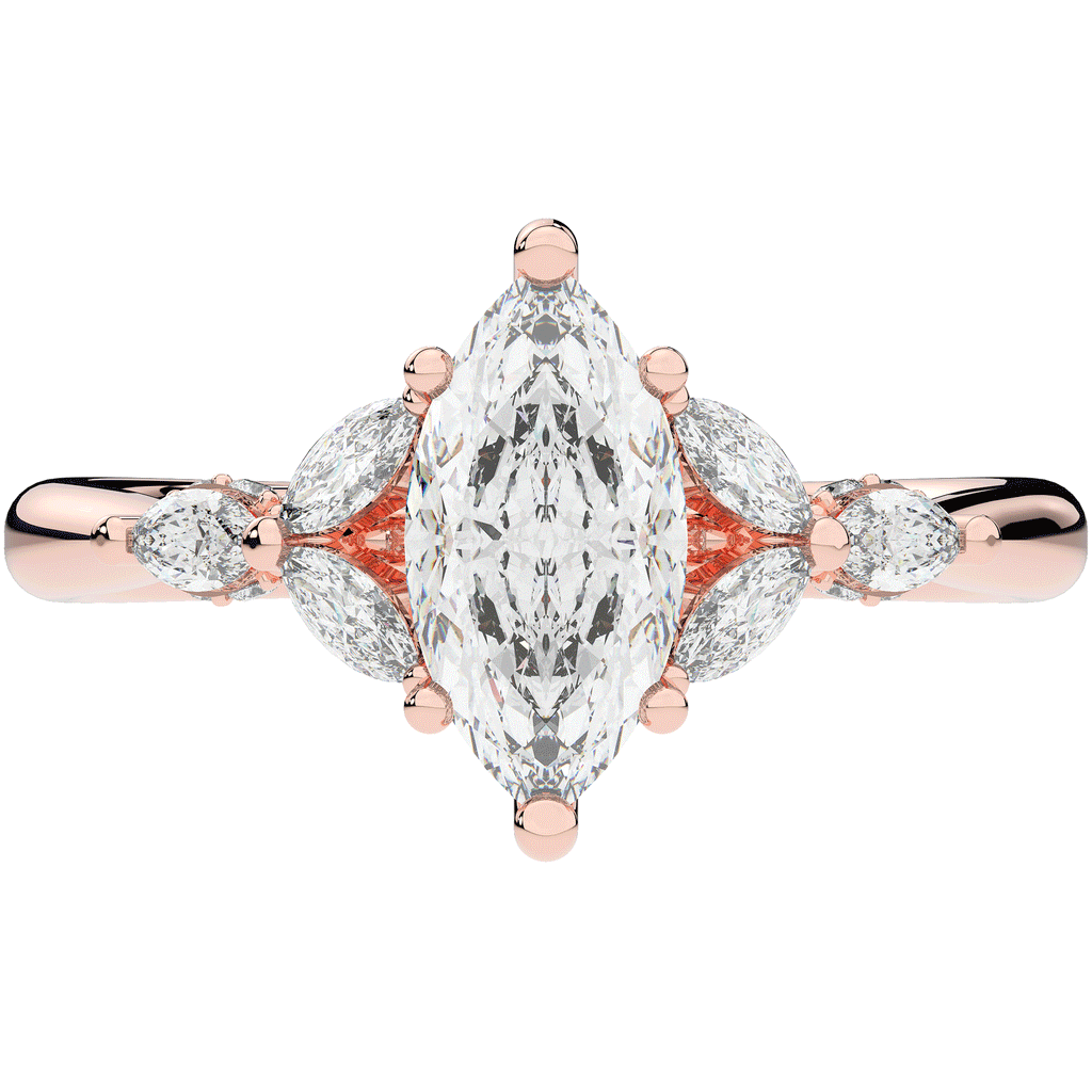 1.50CT.TW MARQUISE LAB DIAMOND ENGAGEMENT RING - Nazarelle