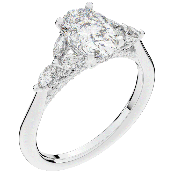 2.00CT.TW OVAL LAB DIAMOND ENGAGEMENT RING - Nazarelle