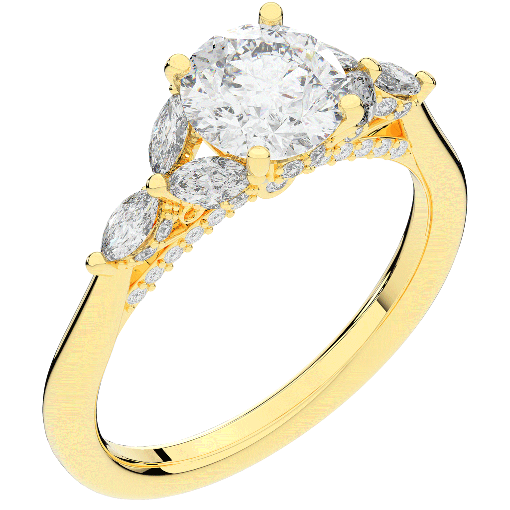 1.75CT.TW ROUND LAB DIAMOND ENGAGEMENT RING - Nazarelle