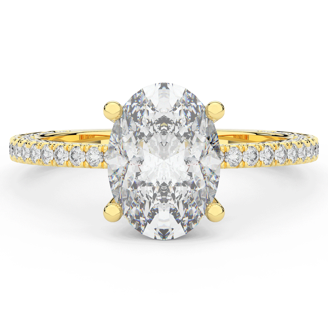 3.15CT.TW OVAL LAB DIAMOND SOLITAIRE ENGAGEMENT RING - Nazarelle