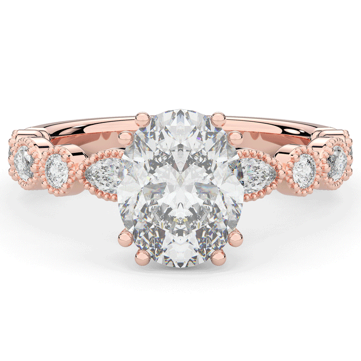 3.60CT.TW OVAL LAB DIAMOND SOLITAIRE ENGAGEMENT RING - Nazarelle