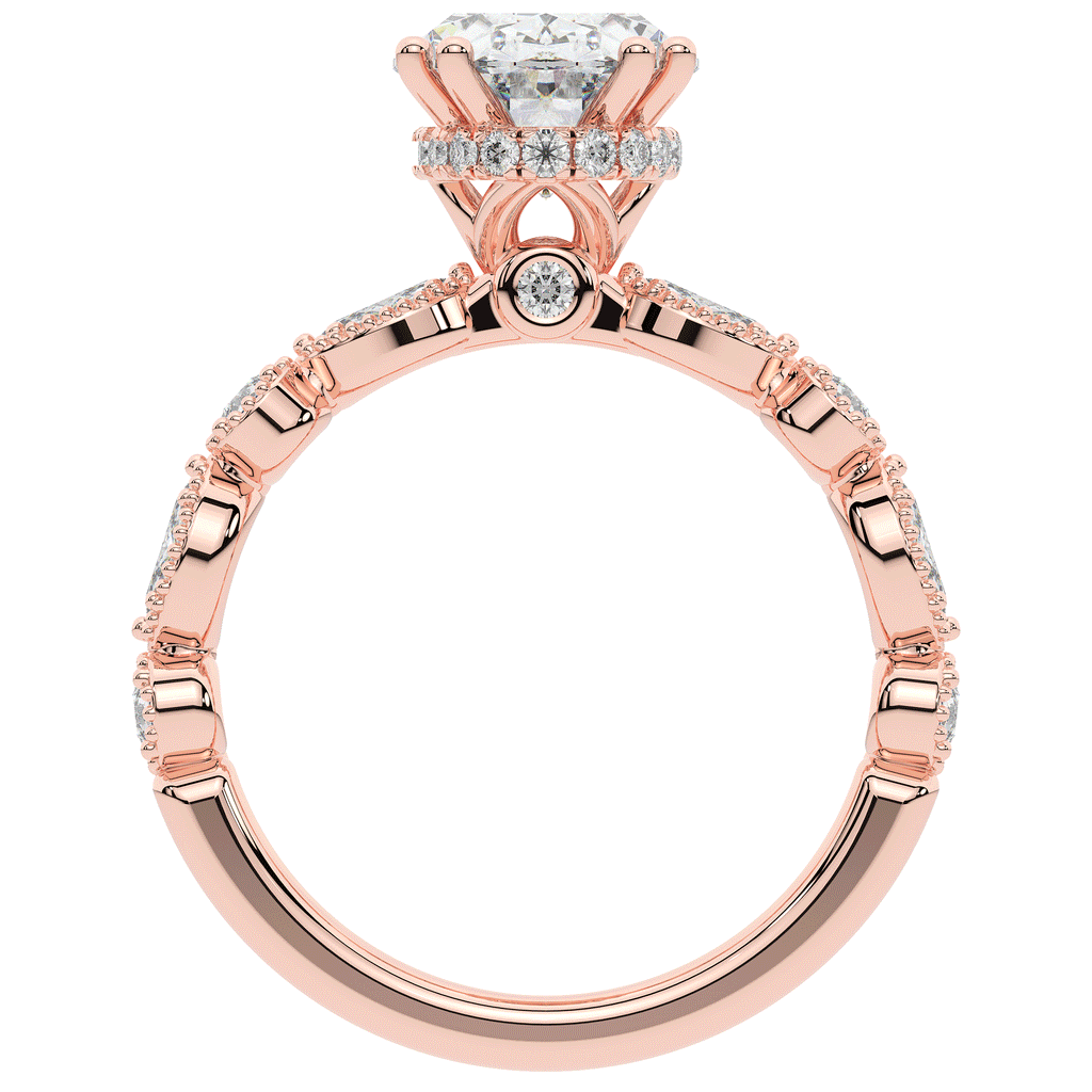 3.60CT.TW OVAL LAB DIAMOND SOLITAIRE ENGAGEMENT RING - Nazarelle