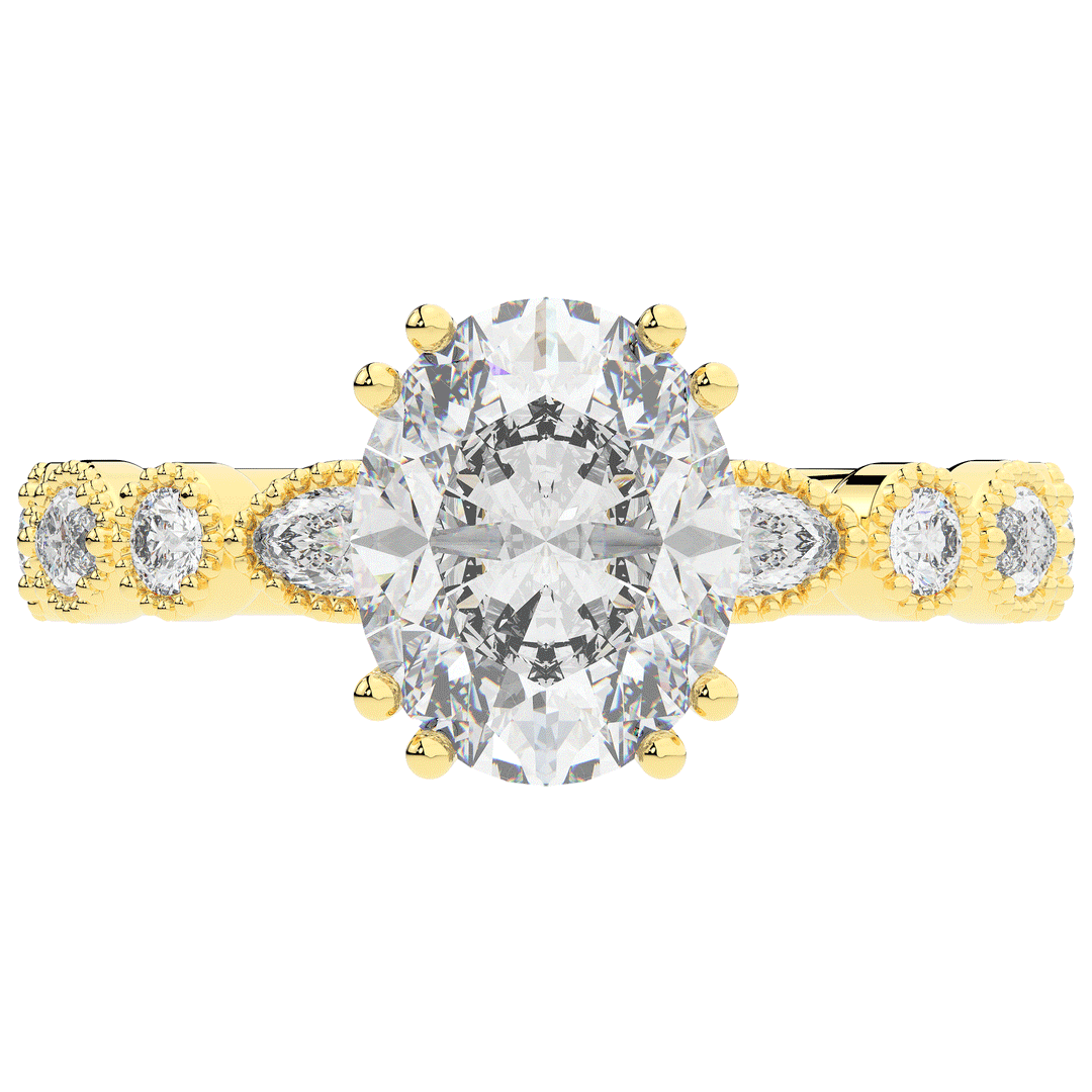 3.60CT.TW OVAL LAB DIAMOND SOLITAIRE ENGAGEMENT RING - Nazarelle