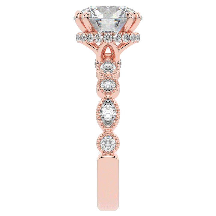 3.60CT.TW ROUND LAB DIAMOND SOLITAIRE ENGAGEMENT RING - Nazarelle