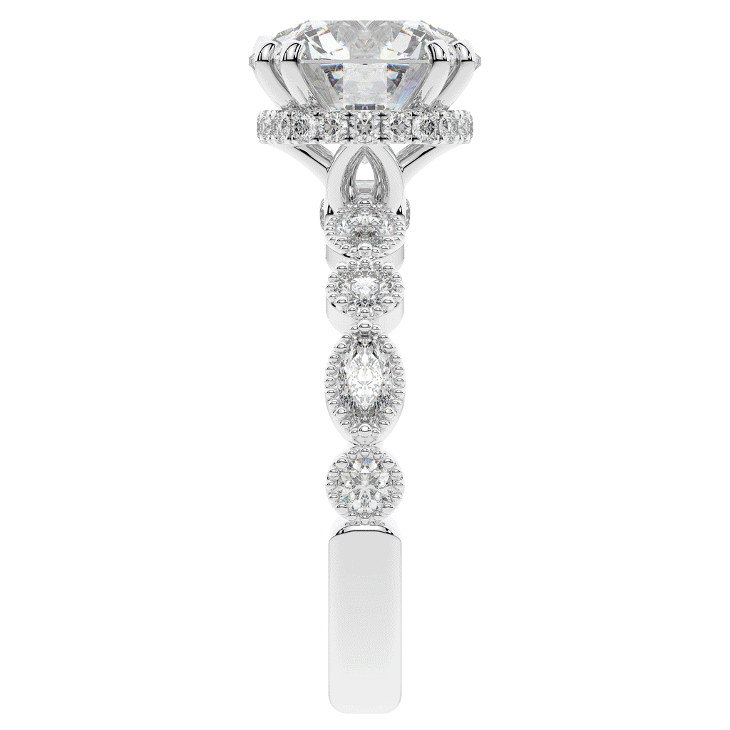 3.60CT.TW ROUND LAB DIAMOND SOLITAIRE ENGAGEMENT RING - Nazarelle