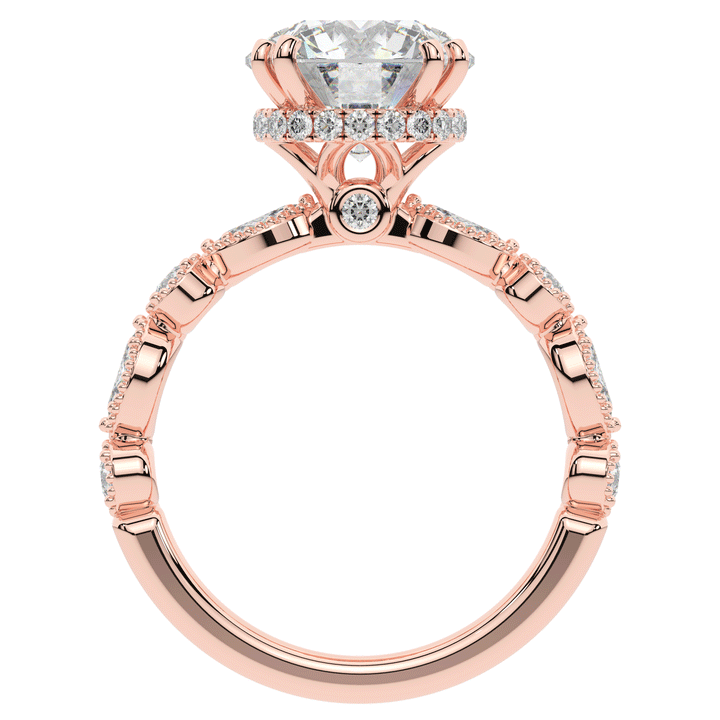 3.60CT.TW ROUND LAB DIAMOND SOLITAIRE ENGAGEMENT RING - Nazarelle