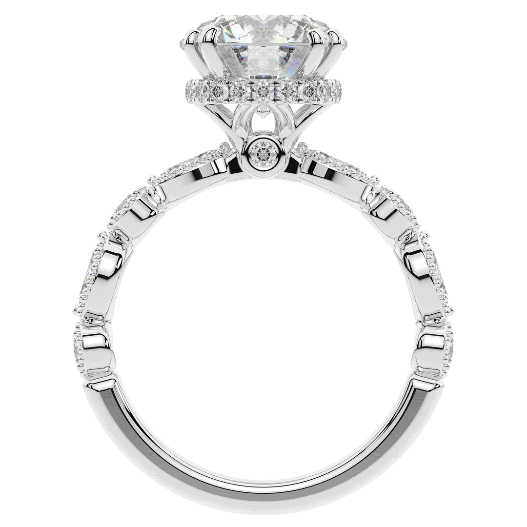 3.60CT.TW ROUND LAB DIAMOND SOLITAIRE ENGAGEMENT RING - Nazarelle